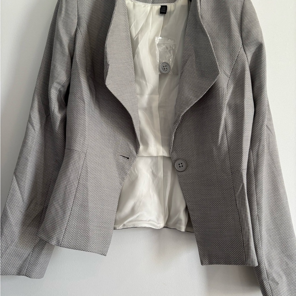 White House Black Market herringbone studio blazer